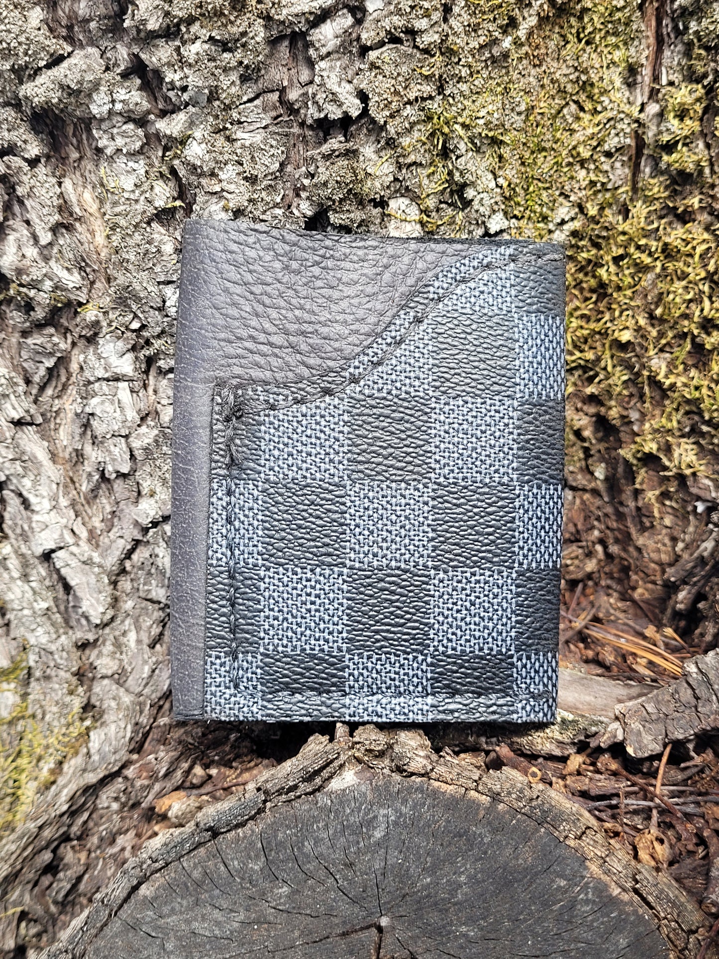 Upcycled Checkered Minimalist Wallet