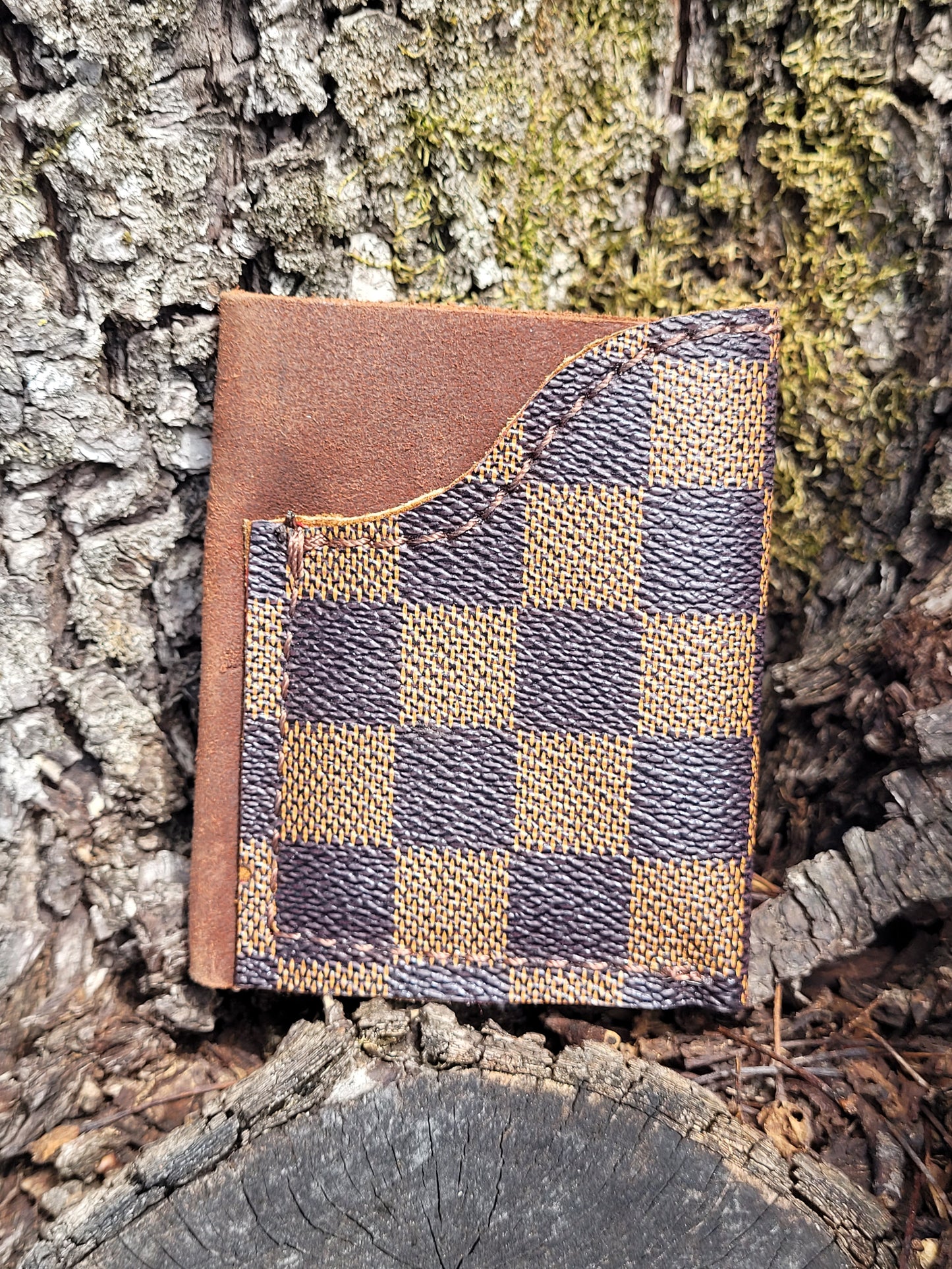Upcycled Checkered Minimalist Wallet