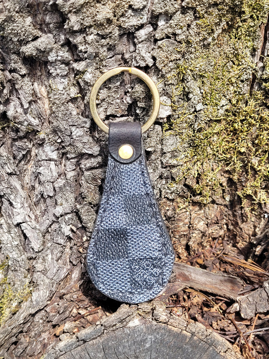 Upcycled Checkered Keychain