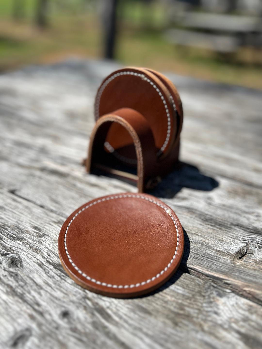 Set of 4 Saddle Brown Coasters