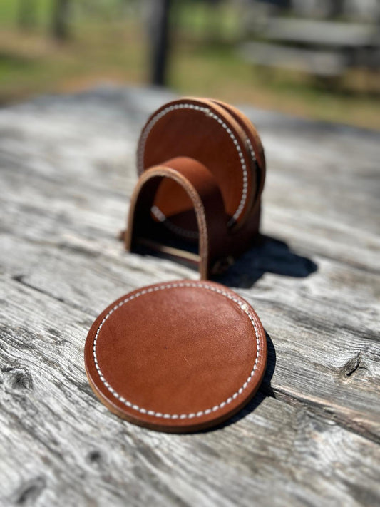 Set of 4 Saddle Brown Coasters