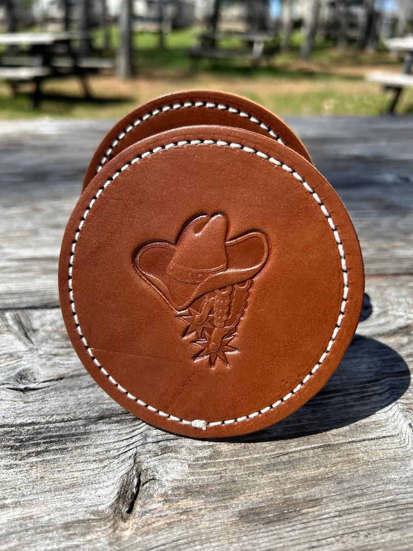 Set of 4 Spurs & Saddles Saddle Brown