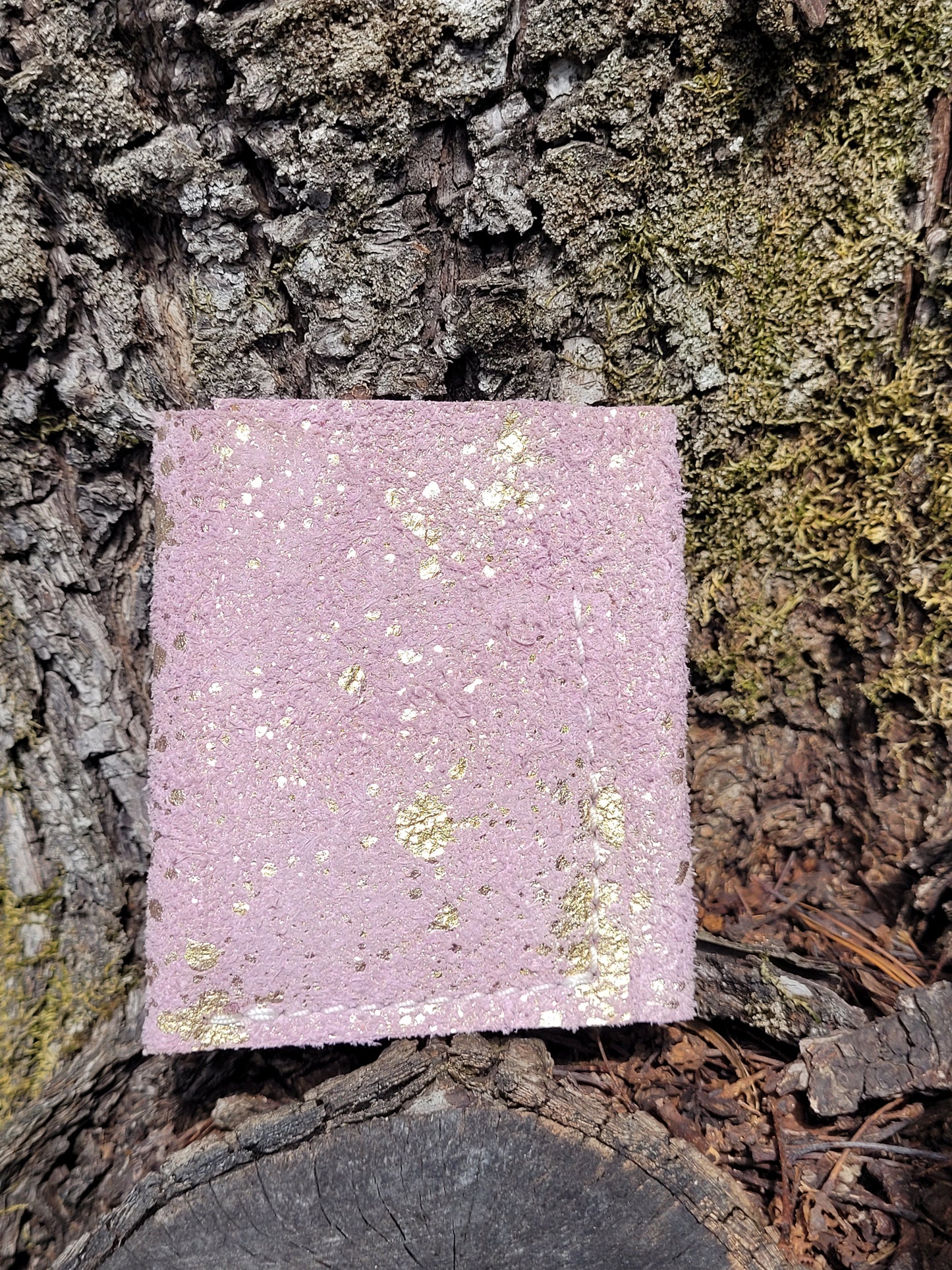 Suede w/gold splatter