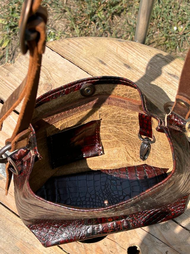 Rich Brown Crocodile Print