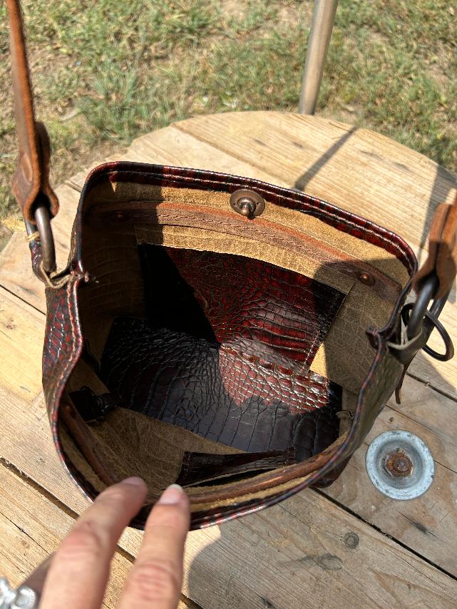 Rich Brown Crocodile Print