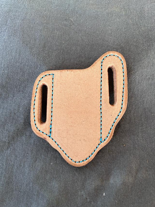 Small - Veg Tan Turquoise Stitch