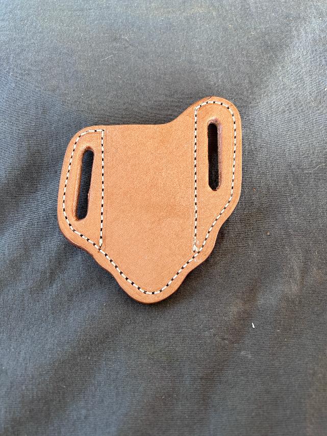 Small - Veg Tan White Stitch