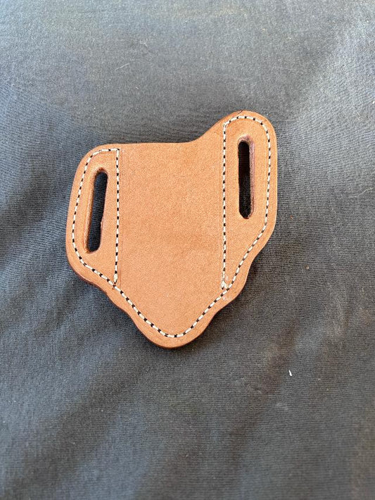 Small - Veg Tan White Stitch